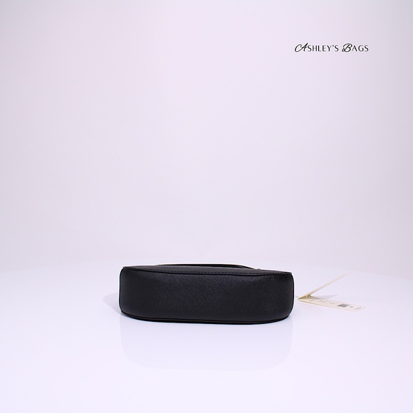 Tory Burch Emerson Saffiano Leather Shoulder Bag & Card Holder Wallet In Black - Picture 7 of 13